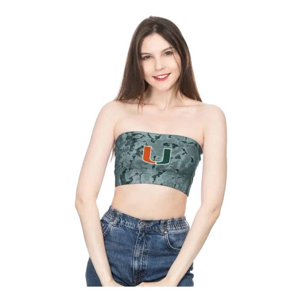 NWT: University of Miami Bandeau Top- Women Size M-Game Day Top